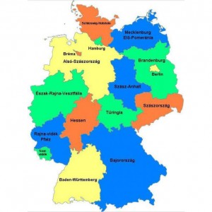 Németország tartományi térkép